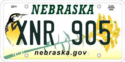 NE license plate XNR905