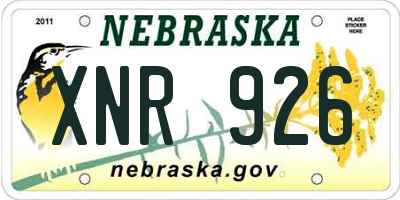 NE license plate XNR926