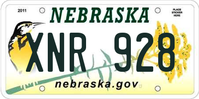 NE license plate XNR928