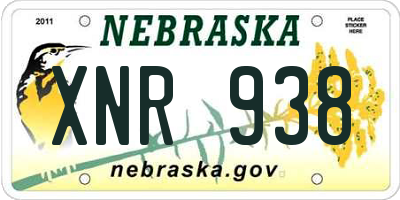 NE license plate XNR938