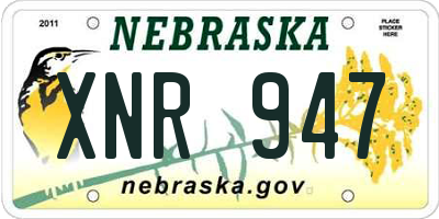 NE license plate XNR947