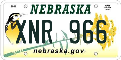 NE license plate XNR966