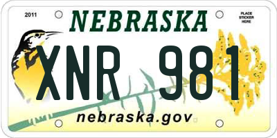 NE license plate XNR981
