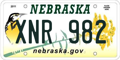NE license plate XNR982