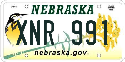 NE license plate XNR991