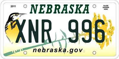 NE license plate XNR996