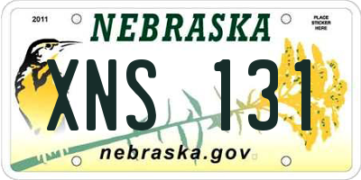 NE license plate XNS131