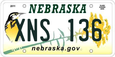 NE license plate XNS136