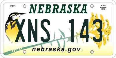 NE license plate XNS143