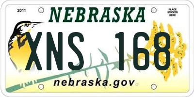 NE license plate XNS168