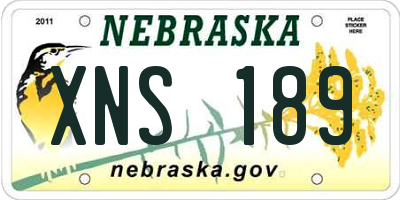 NE license plate XNS189