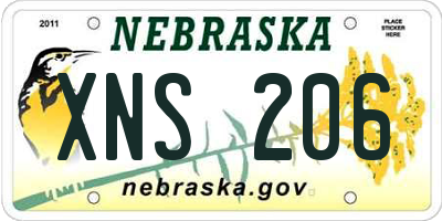 NE license plate XNS206