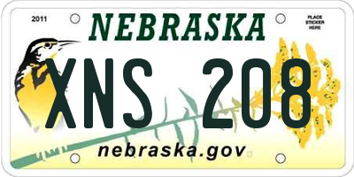NE license plate XNS208