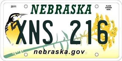 NE license plate XNS216