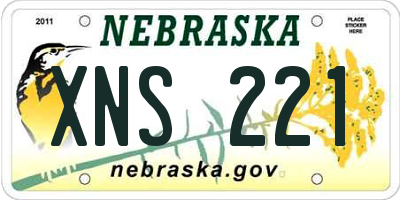 NE license plate XNS221