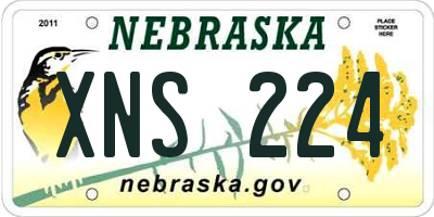NE license plate XNS224