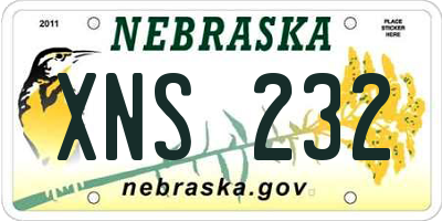 NE license plate XNS232
