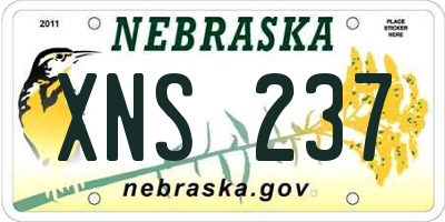 NE license plate XNS237