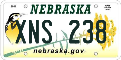 NE license plate XNS238