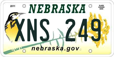 NE license plate XNS249