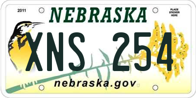 NE license plate XNS254