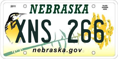 NE license plate XNS266