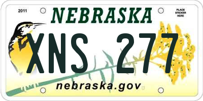NE license plate XNS277