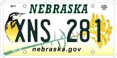 NE license plate XNS281