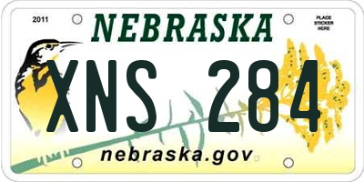 NE license plate XNS284