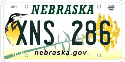 NE license plate XNS286