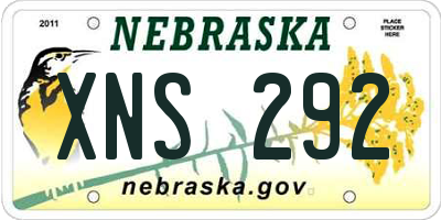 NE license plate XNS292