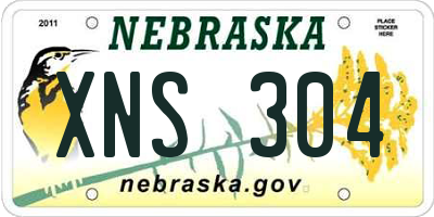 NE license plate XNS304