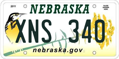 NE license plate XNS340