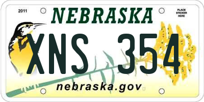 NE license plate XNS354