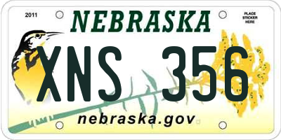 NE license plate XNS356