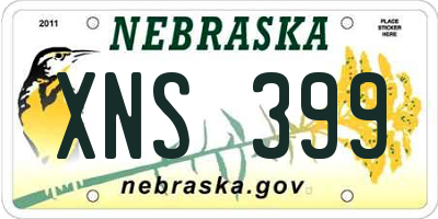 NE license plate XNS399