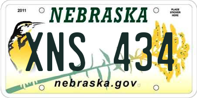 NE license plate XNS434