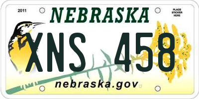 NE license plate XNS458