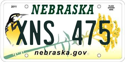 NE license plate XNS475