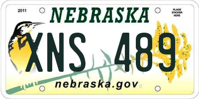 NE license plate XNS489
