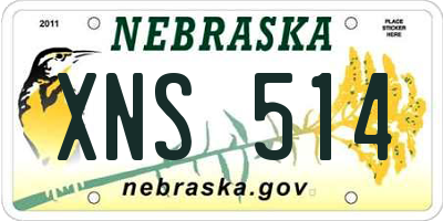 NE license plate XNS514