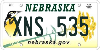 NE license plate XNS535