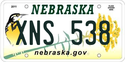 NE license plate XNS538