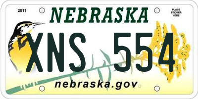 NE license plate XNS554