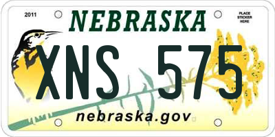 NE license plate XNS575
