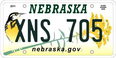 NE license plate XNS705