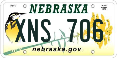 NE license plate XNS706