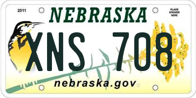 NE license plate XNS708