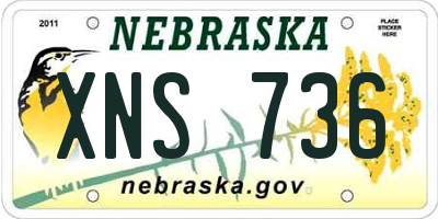 NE license plate XNS736