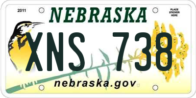 NE license plate XNS738